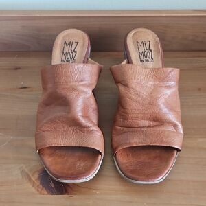 Miz Mooz Brown Leather Mules